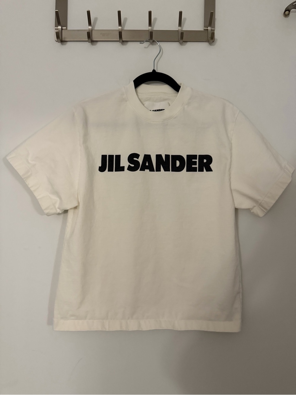 Jil Sander White Tee with Black Logo